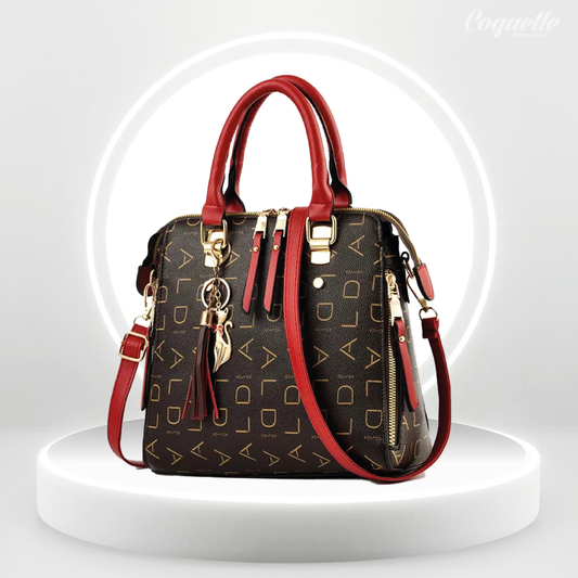 Cartera Mila Café/Rojo REF. 572