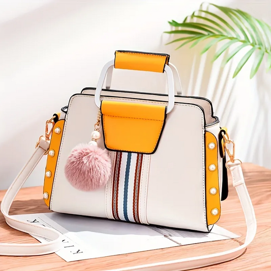 Cartera Frida Blanca/Amarilla REF. 586